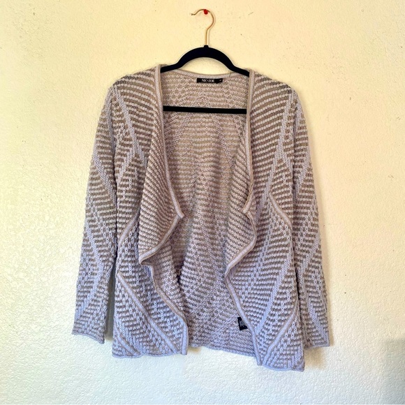 NIC+ZOE Sweaters - Nic + Zoe Sky Blue and Tan Open Knit Cardigan